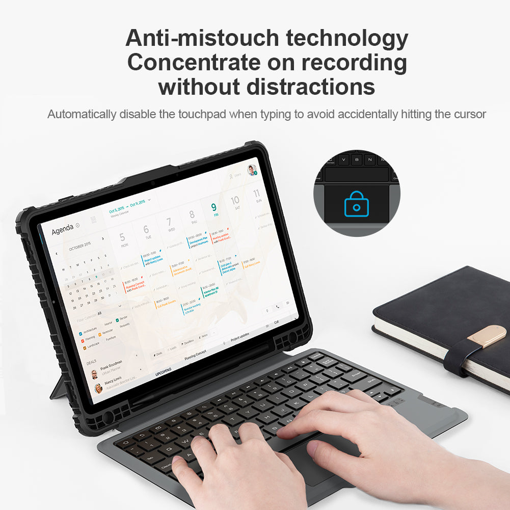 NILLKIN Keyboard Case for Samsung Galaxy Tab S8 Auto Sleep / Wake PU Leather Tablet Protective Case + Bluetooth Keyboard with Touchpad NILLKIN Keyboard Case for Samsung Galaxy Tab S8 Auto Sleep / Wake PU Leather Tablet Protective Case + Bluetooth Keyboard with Touchpad